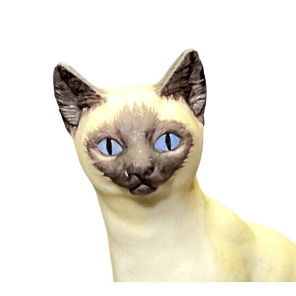 VTG SIAMESE CAT FIGURINE ANDREA BY SADEK PORCELAIN JAPAN SITTING BLUE EYES - Picture 2 of 7